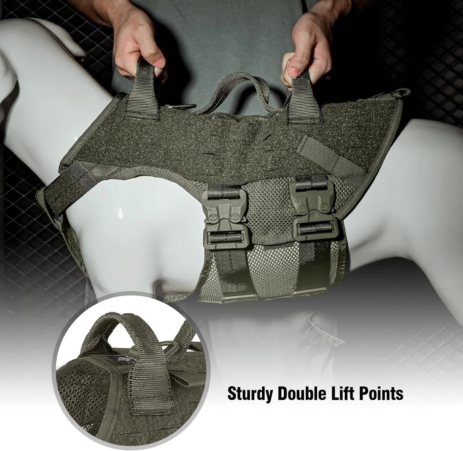 PETAC GEAR Tactical Dog Harness No Pull for Large Working Dogs Military Dogs Vest Police Service Training Dogs Molle Harnesses with Handle … …