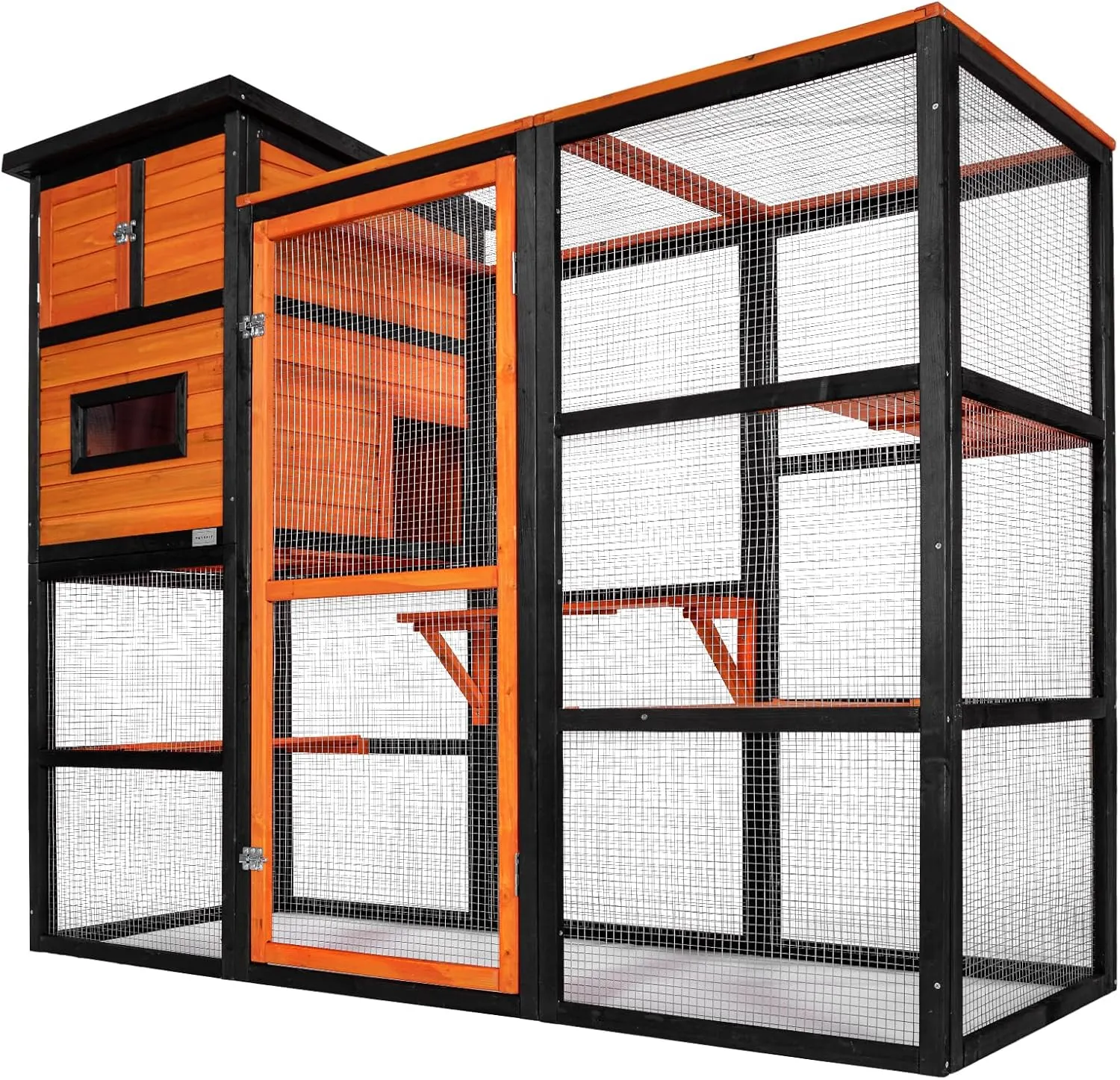 Petsfit Outdoor Catio 4 Tries, 2 Resting Room, 4 Platforms and Waterproof Roof, Catio Outdoor Cat Enclosure
