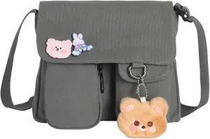 Phaoullzon Kawaii Crossbody Bag Cute Messenger Bags Canvas Shoulder Purse Gifts for Teens