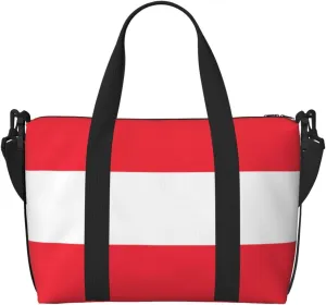Phayah Austrian Flag Travel Duffel Bag,Sports Tote Gym Bag,Shoulder Weekender Overnight Bag For Women