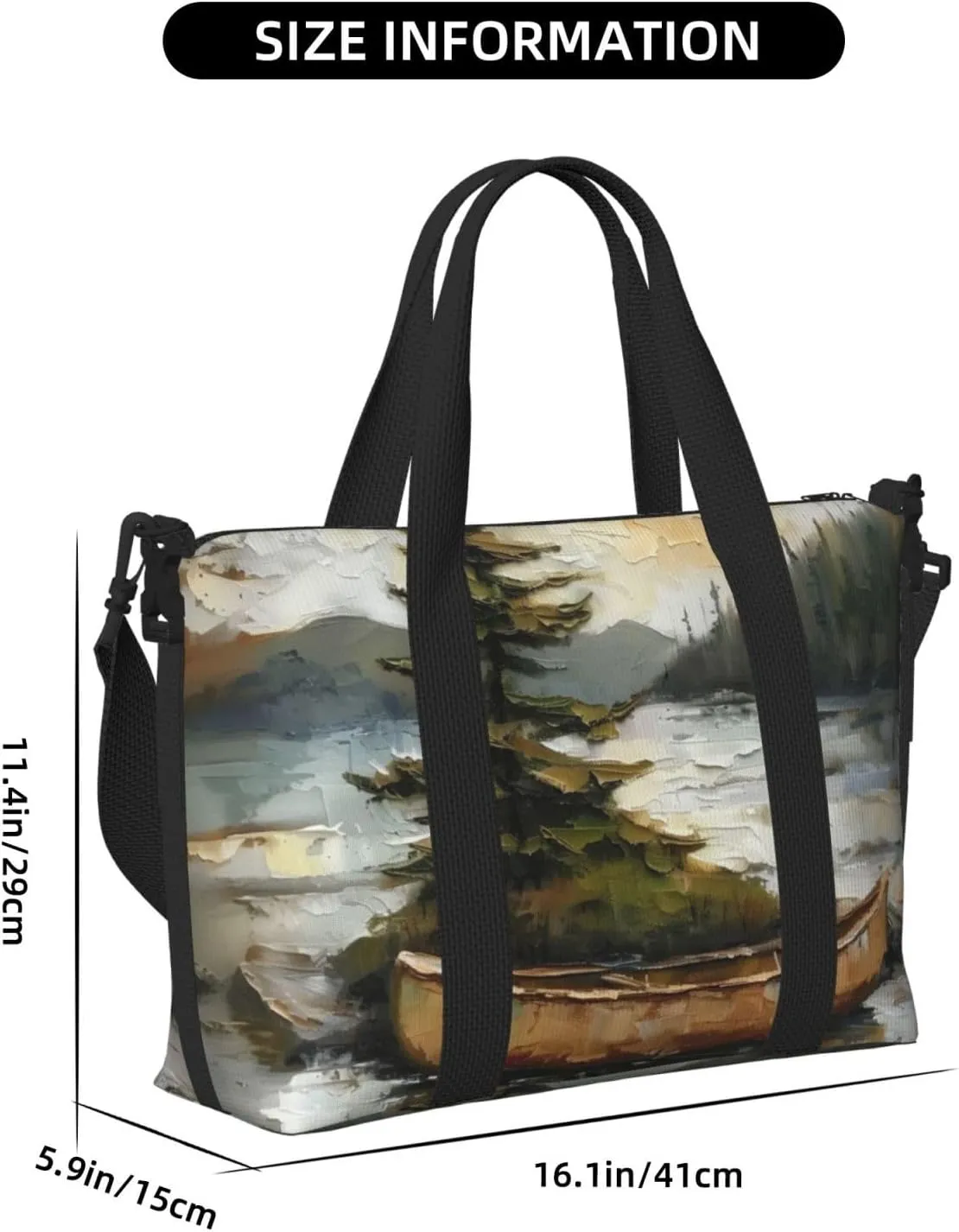 pine tree print Travel Duffel Bag, Sports Tote Gym Bag, Swim Pool Bag Large Shoulder Tote Bag for Beach Weekender