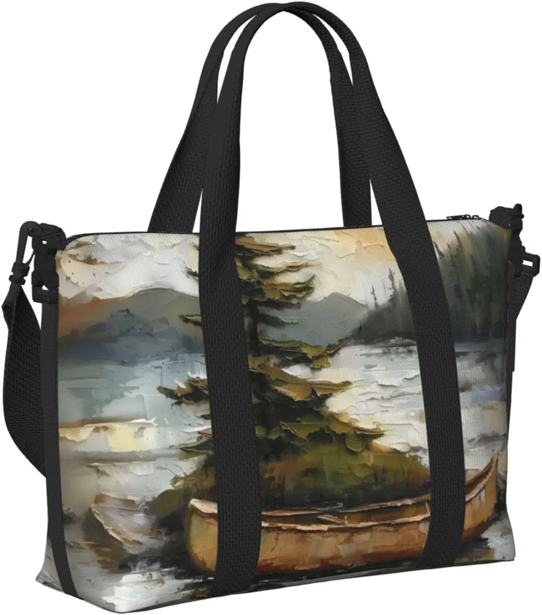 pine tree print Travel Duffel Bag, Sports Tote Gym Bag, Swim Pool Bag Large Shoulder Tote Bag for Beach Weekender
