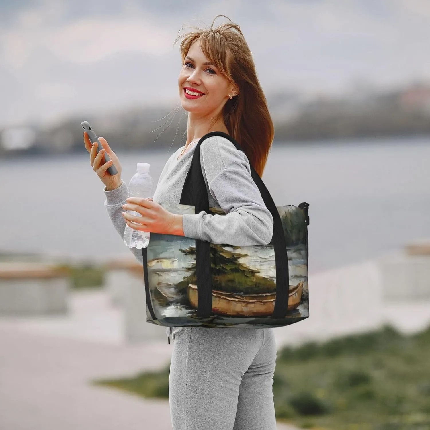 pine tree print Travel Duffel Bag, Sports Tote Gym Bag, Swim Pool Bag Large Shoulder Tote Bag for Beach Weekender