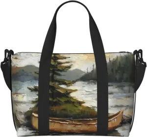 pine tree print Travel Duffel Bag, Sports Tote Gym Bag, Swim Pool Bag Large Shoulder Tote Bag for Beach Weekender