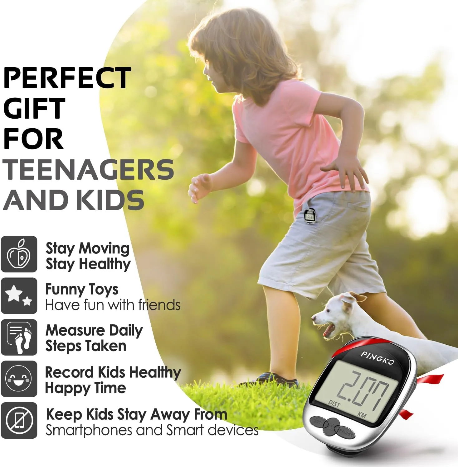 PINGKO Outdoor Multi-Function Portable Sport Pedometer Step/Distance/Calories/Counter