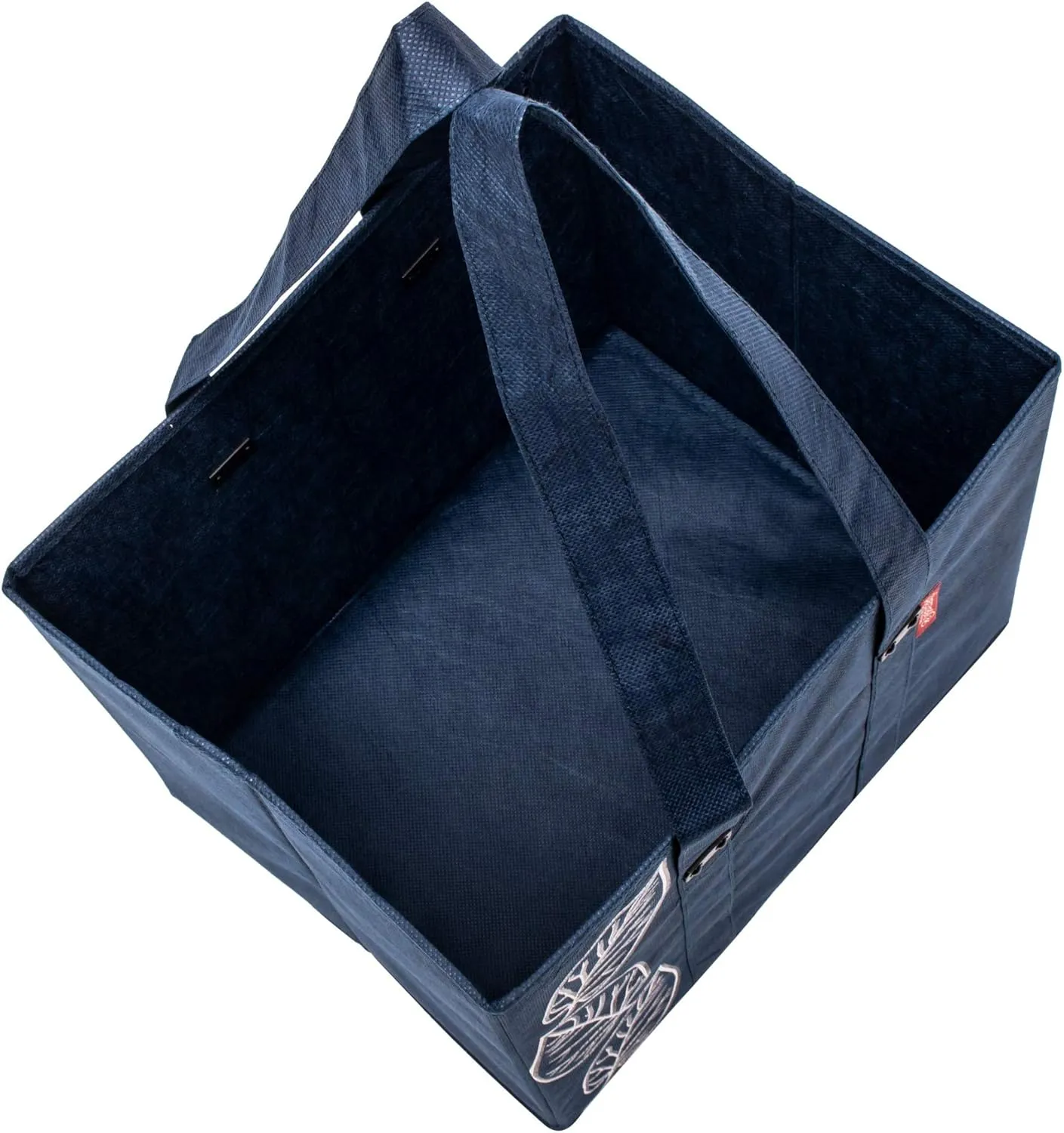 PLANET E Reusable Foldable Grocery Bags with Reinforced Bottoms (Pack of 3, Navy)