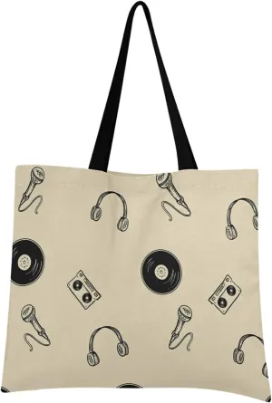 Poeticcity Women Grocery Tote Bag, Canvas Shoulder Bags, Women Handbag for Outdoors