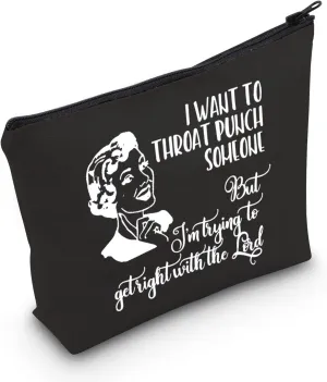 POFULL Housewife Gift Sarcastic Vintage Housewife Cosmetic Bag