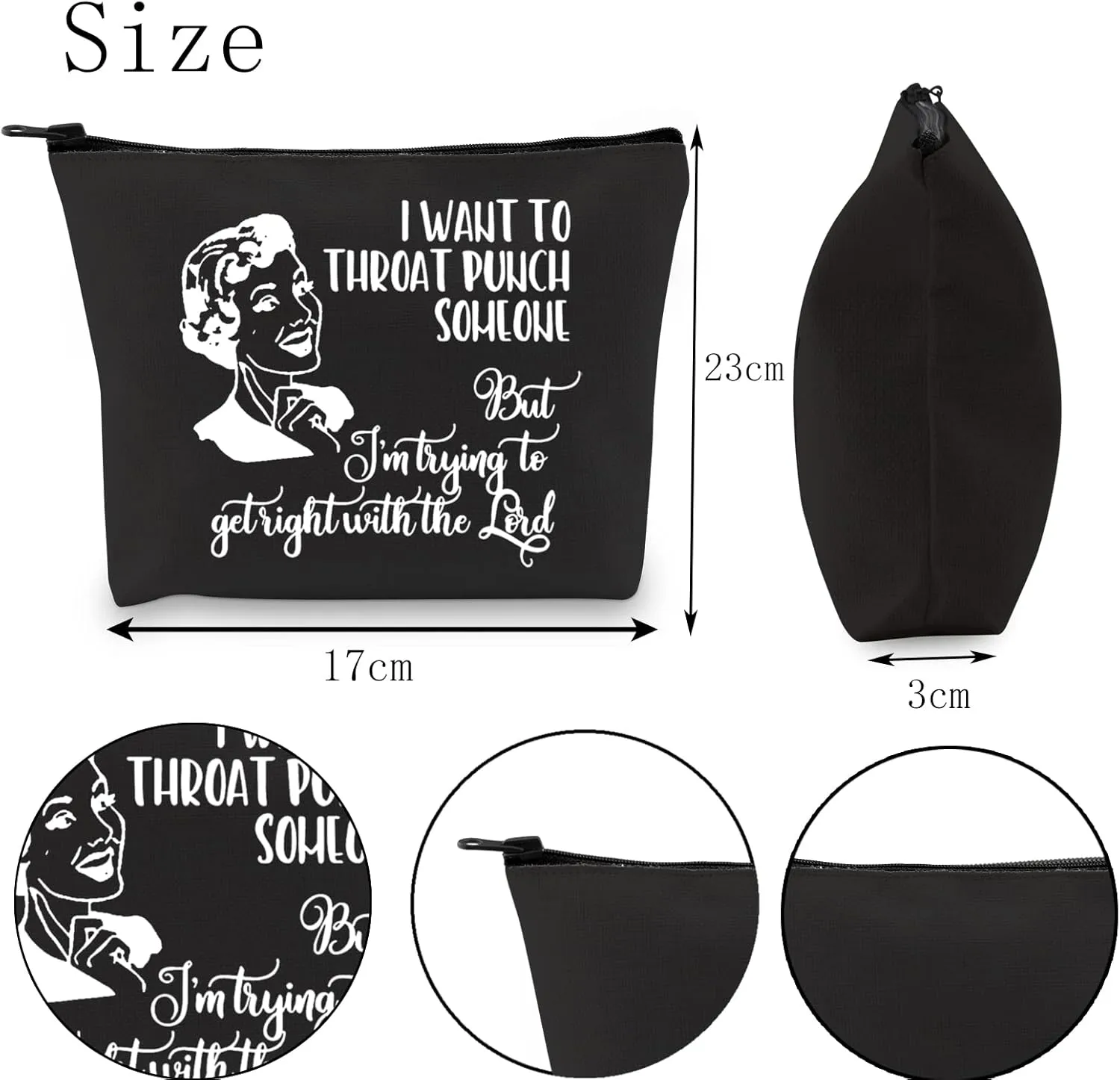 POFULL Housewife Gift Sarcastic Vintage Housewife Cosmetic Bag