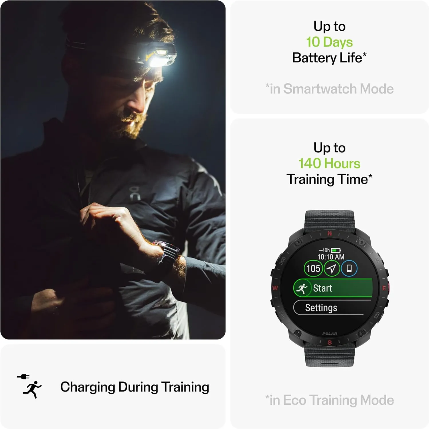 POLAR Grit X2 Pro, with an Additional Hook&Loop Wristband, Premium GPS Smart Sports Watch – Ultimate Outdoor Adventure Watch with Rugged Design, Advanced Navigation, Sports Tracking