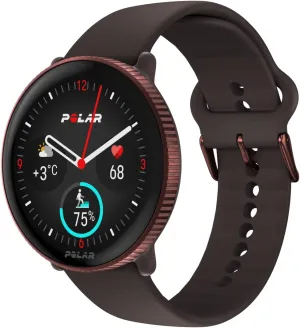 POLAR Ignite 3 Series Fitness Tracking Smartwatch with AMOLED Display, GPS, Heart Rate Monitoring, Sleep Analysis, and Real-Time Voice Guidance; S-L, for Men or Women, Brown Copper
