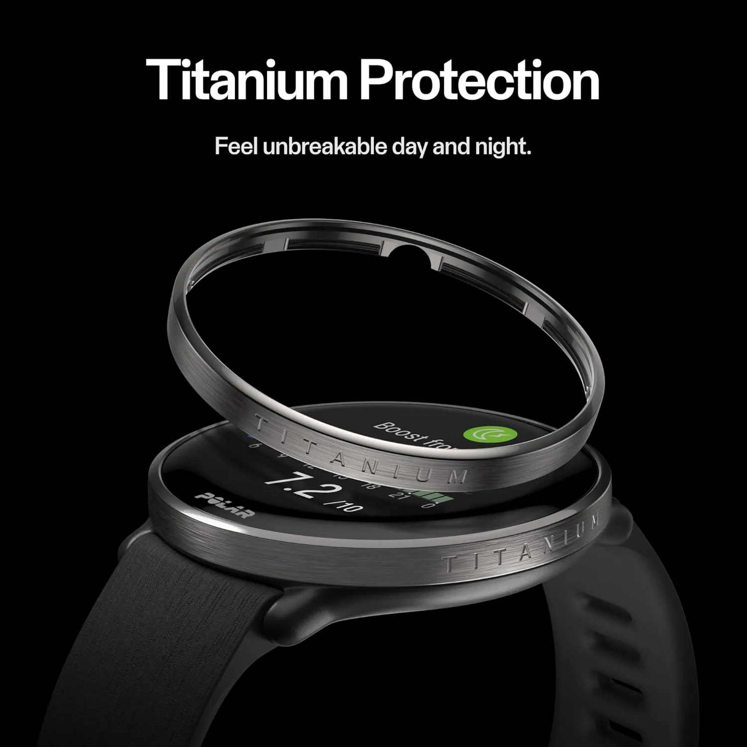 POLAR Ignite 3 Series Titanium Fitness Tracking Smartwatch with AMOLED Display, GPS, Heart Rate Monitoring, Sleep Analysis, and Real-Time Voice Guidance; S-L, for Men or Women, Black Titanium