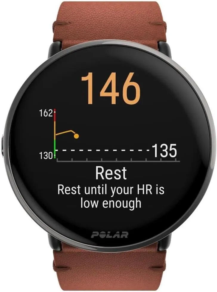 POLAR Ignite 3 Series Titanium Fitness Tracking Smartwatch with AMOLED Display, GPS, Heart Rate Monitoring, Sleep Analysis, and Real-Time Voice Guidance; S-L, for Men or Women, Brown Copper Titanium
