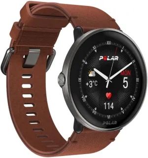 POLAR Ignite 3 Series Titanium Fitness Tracking Smartwatch with AMOLED Display, GPS, Heart Rate Monitoring, Sleep Analysis, and Real-Time Voice Guidance; S-L, for Men or Women, Brown Copper Titanium