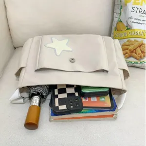 Pooyikoi Cute Messenger Bag Y2K Star Crossbody Bag Canvas Kawaii Shoulder Bag for Women Cross Body Bag Cute Purses