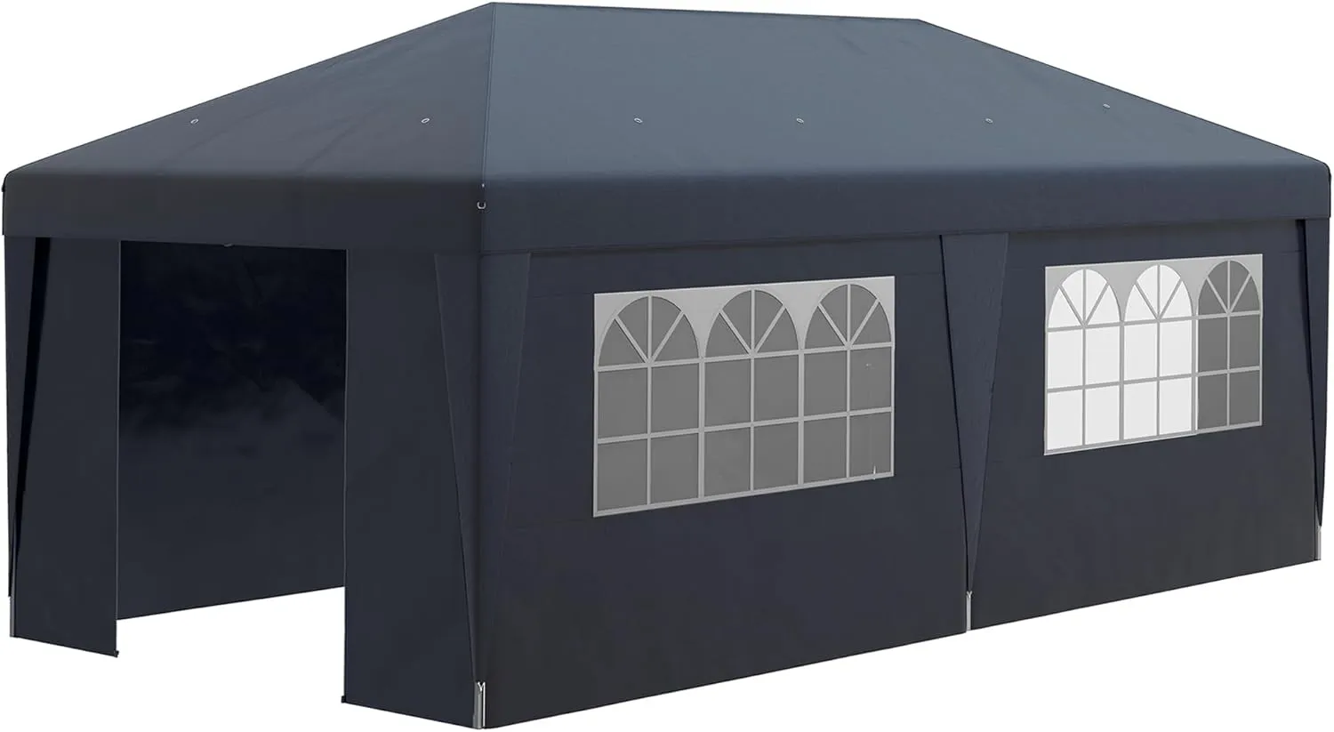 Pop Up Canopy Tent with Sidewalls,Height Adjustable Large Party Tent Event Shelter with Leg Weight Bags,Double Doors and Wheeled Carry Bag for Garden,Patio,Dark Blue