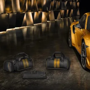 Porsche 911 Turbo S Exclusive Series Luggage Set - Golden Yellow Stitching
