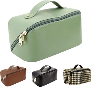 Portable Pillow Makeup Bag, Large Capacity Travel Cosmetic bag, Multifunctional Storage Make Up Bag, Makeup Organizer Bag, Travel Size Toiletries，Travel Essentials (Matcha Green)