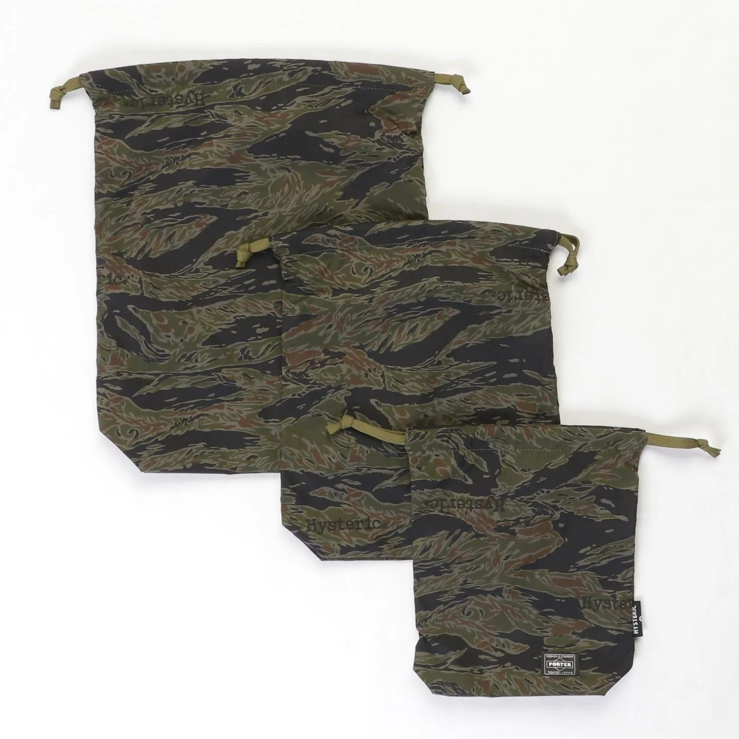 PORTER x HYSTERIC GLAMOUR TIGER CAMO PACKS ARMY POUCH