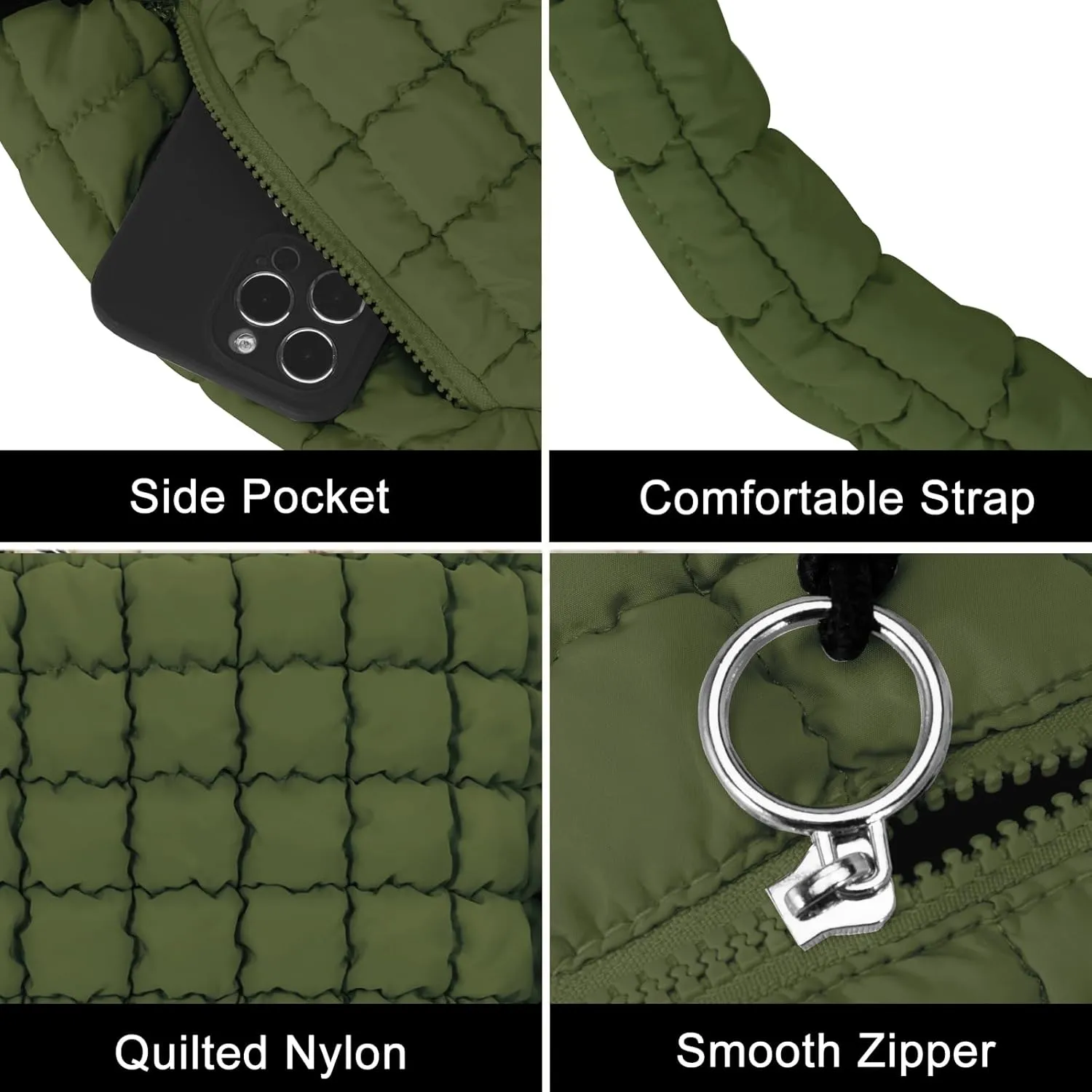 Puffer Tote Bag for Women Large Quilted Puffy Lightweight Carryall Crossbody Tote Bag for Women