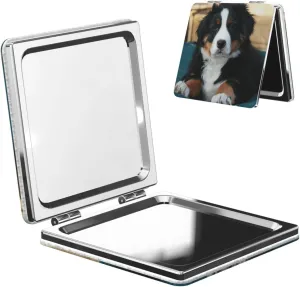 Puppy Dog Bernese Mountain Women Small Pocket Mirror Travel Cosmetic Mirror Folding Handheld Makeup Mirror