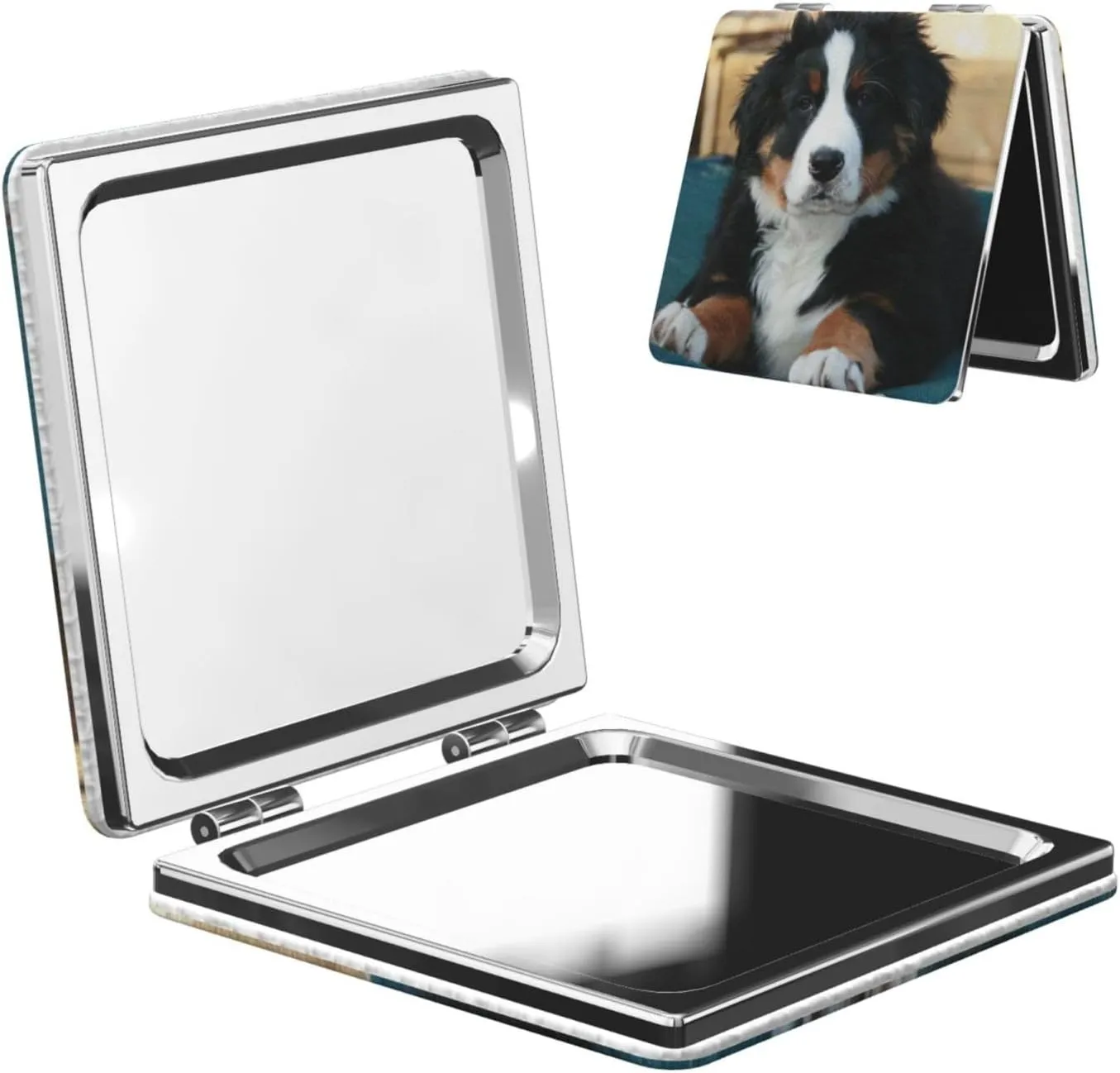 Puppy Dog Bernese Mountain Women Small Pocket Mirror Travel Cosmetic Mirror Folding Handheld Makeup Mirror