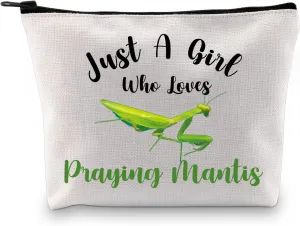 PXTIDY Praying Mantis Gift Bug Insect Lover Gift Who Loves Praying Mantis Pouch Mantis Keeper Accessory Bag Mantis Mom Gift (beige)