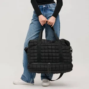 Quilted Nylon Puffer Weekender | black