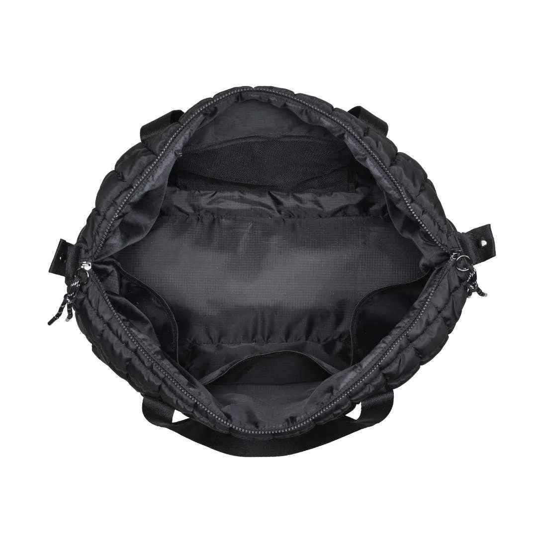Quilted Nylon Puffer Weekender | black