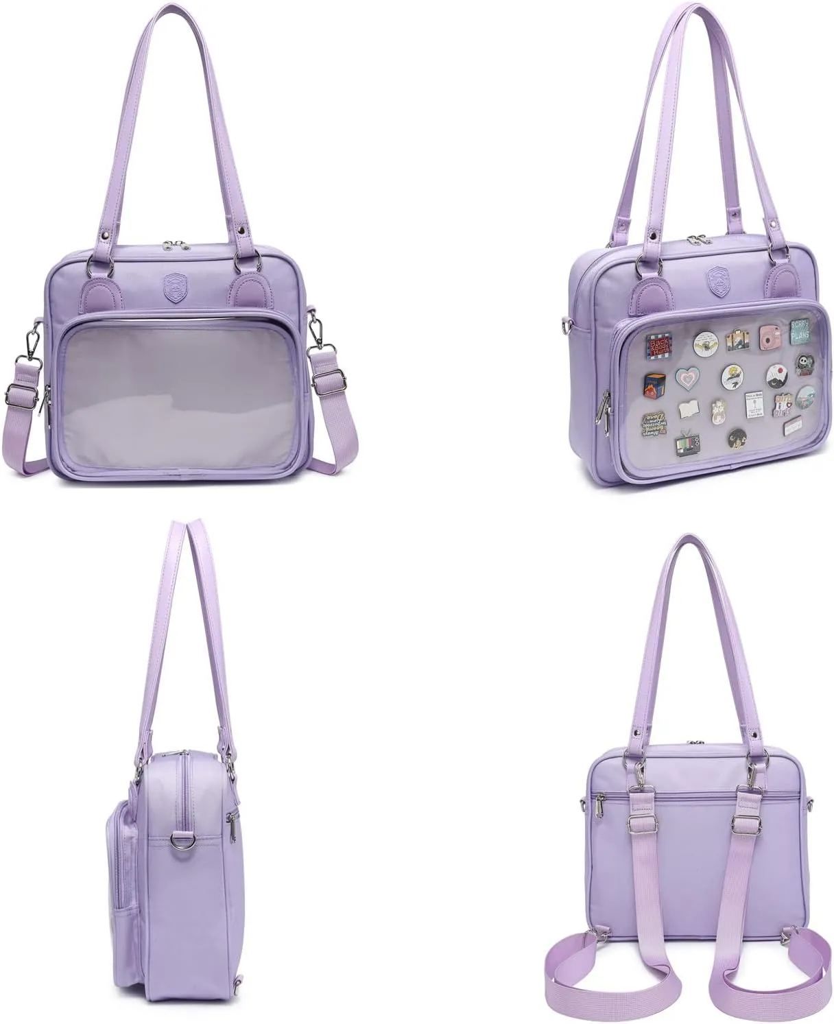 RAINBOW SMILE Canvas Ita Bag Backpack Crossbody Bag Kawaii Pin Display Bag Messenger Shoulder Bags
