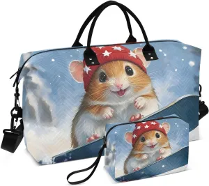 Rat Skateboard Snow Large Travel Duffel Bag, Sports Tote Gym Bags, Shoulder Weekender Overnight Bags for Women Men