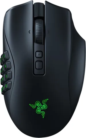 Razer Naga V2 Pro Wireless MMO Gaming Mouse: 19 1 Programmable Buttons w/Swappable Side Plates - HyperScroll Pro Wheel - Focus Pro 30K Optical Sensor - Optical Mouse Switches Gen-3-300 Hr Battery