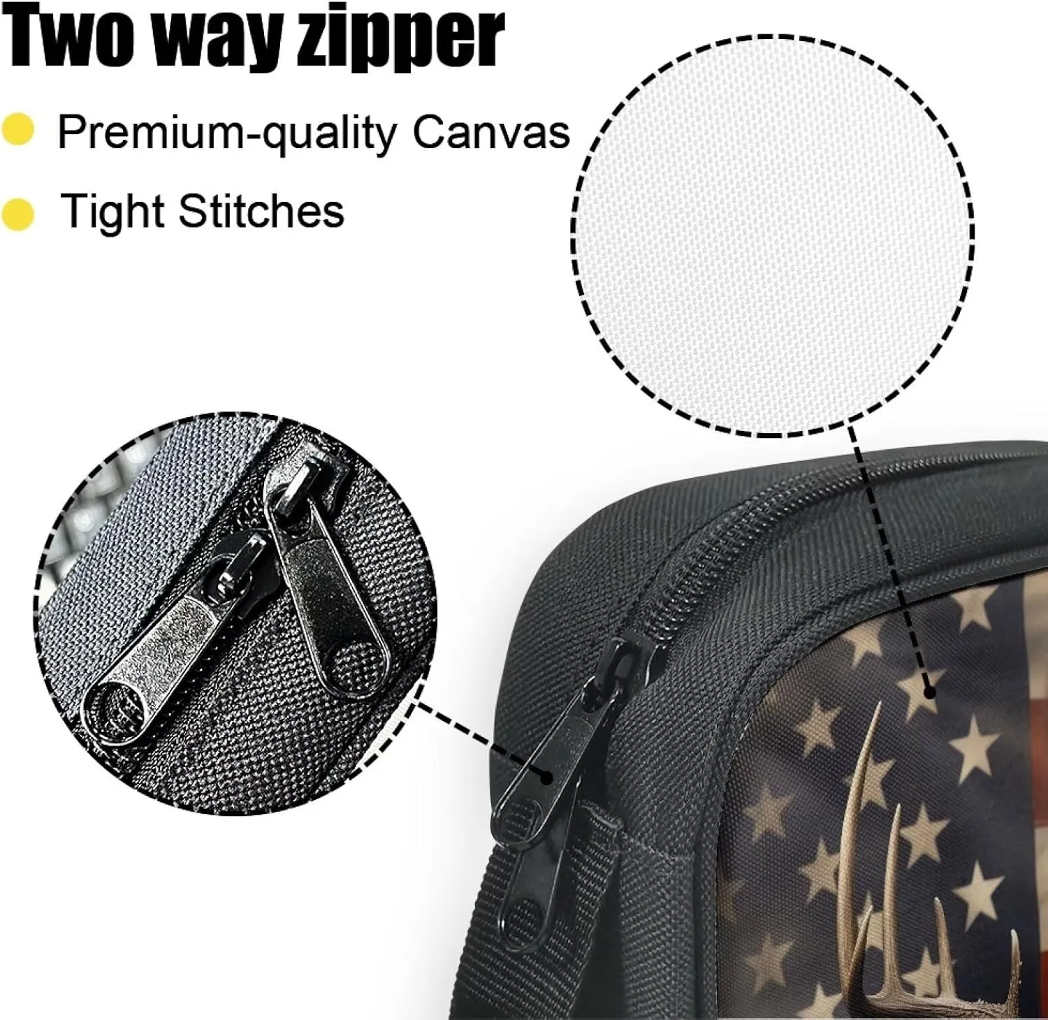 Rchsmod Deer American Flag Print Bible Cover for Women Men Portable Bible Case Large Bible Bag Bible Protective with Handle Functional Bible Accessories Bible Holder Handbag for Study