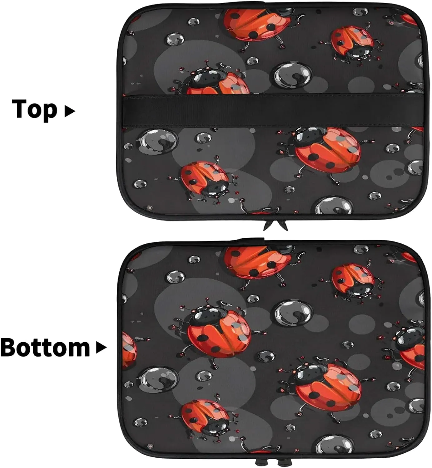 Red Ladybugs Travel Toiletry Bag Large Capacity Makeup Case Organizer with Handle Cosmetic Case for Women Girls
