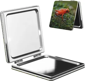 Red Poison Dart Frog Mini Makeup Mirror Portable Pocket Cosmetic Mirror Folding Compact Mirror