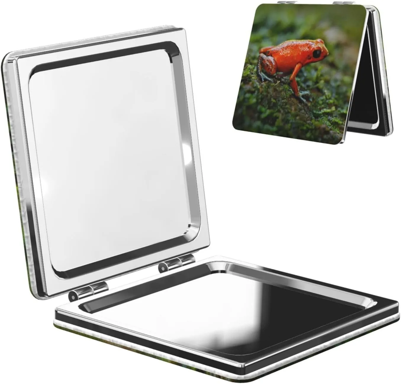Red Poison Dart Frog Mini Makeup Mirror Portable Pocket Cosmetic Mirror Folding Compact Mirror