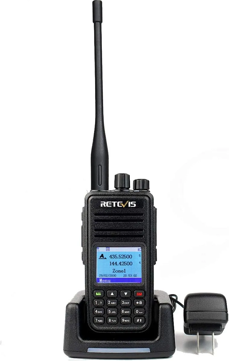 Retevis RT3S DMR Radio, Dual Band Ham Radio with Cable, GPS APRS, Support OpenGD77, 3000 Channels, 120K Contacts, 2000mAh Rechargeable, Long Range Handheld Walkie Talkies for Traveling Hiking