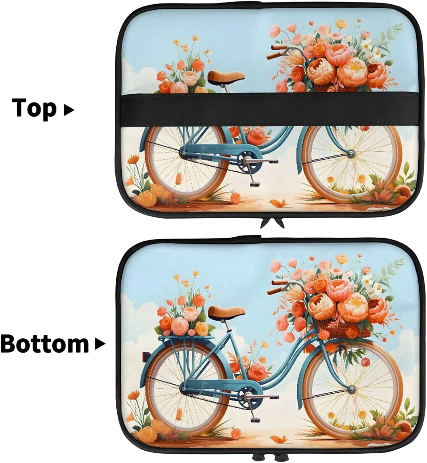 Retro Floral Travel Toiletry Bag Rose Flower Large Capacity Makeup Case Organizer with Handle Cosmetic Case for Women Girls