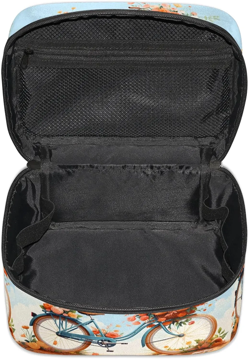 Retro Floral Travel Toiletry Bag Rose Flower Large Capacity Makeup Case Organizer with Handle Cosmetic Case for Women Girls
