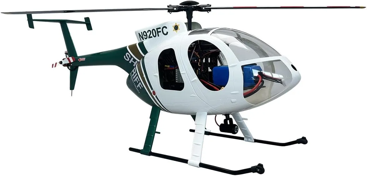 Roban RC Helicopter MD-500E 470 Size RTF Version 2 Blades Green White Hughes GPS Model