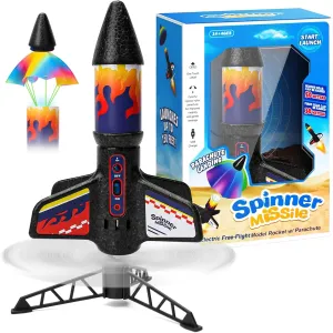 Rocket Launcher for Kids Self Launching Motorized Air Rocket Toy Model Rockets with Parachute Safely Land 200 Feet of Flight Altitude Outdoor Toys for Ages 8-13 Birthday Gift for Kids Boys & Girls