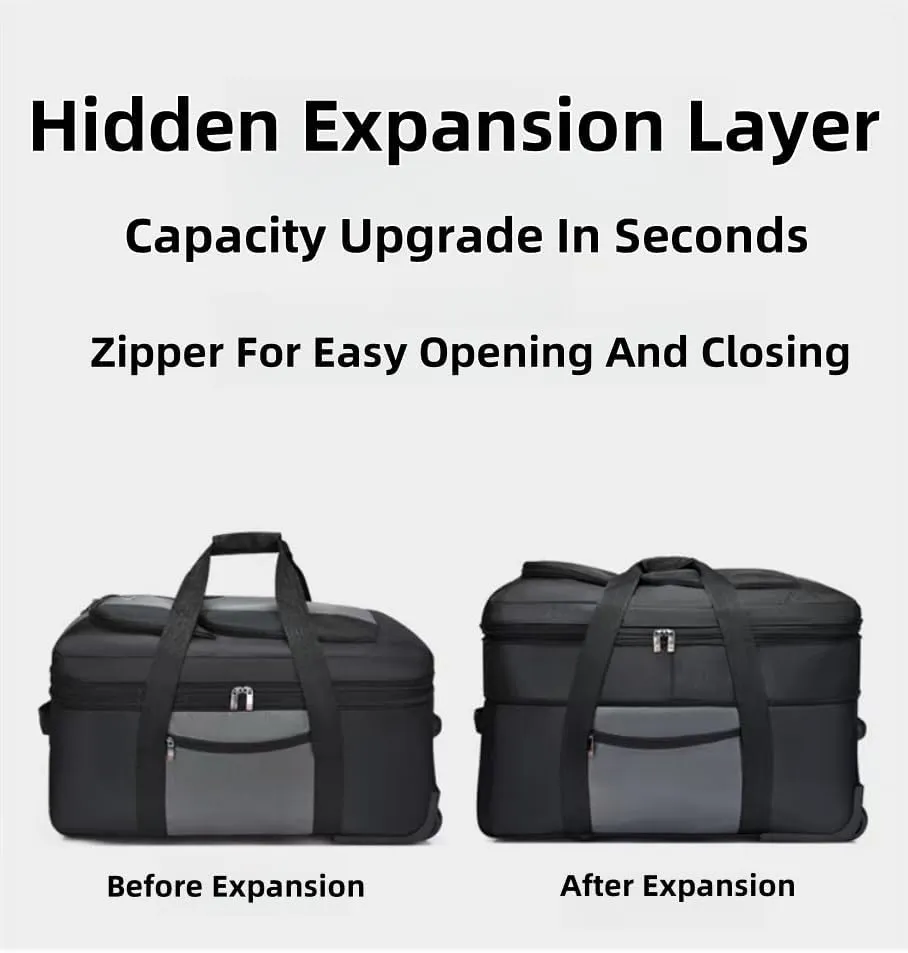 Rolling Duffel Bag with Wheels Large Travel Bag Toiletry Bag for Men Women Weekender Overnight Bag for Travel Business Trips for Travel Carry On Duffel Bag, Wheeled Travel Travel Trolly Bag