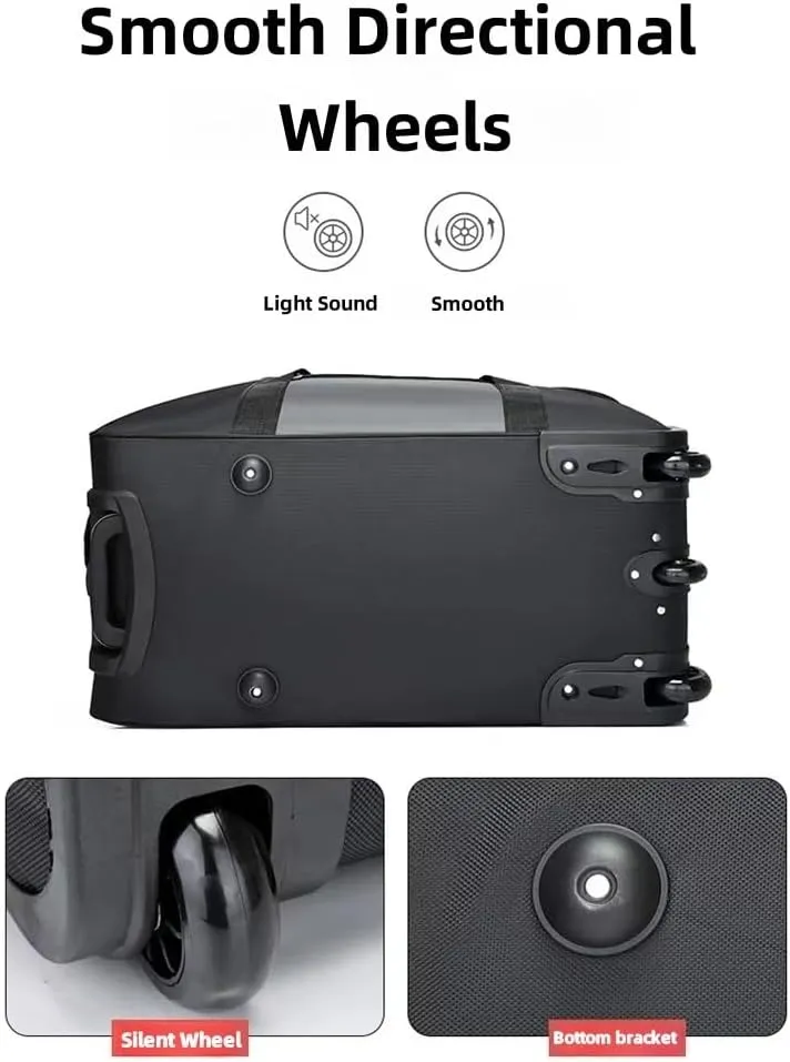 Rolling Duffel Bag with Wheels Large Travel Bag Toiletry Bag for Men Women Weekender Overnight Bag for Travel Business Trips for Travel Carry On Duffel Bag, Wheeled Travel Travel Trolly Bag