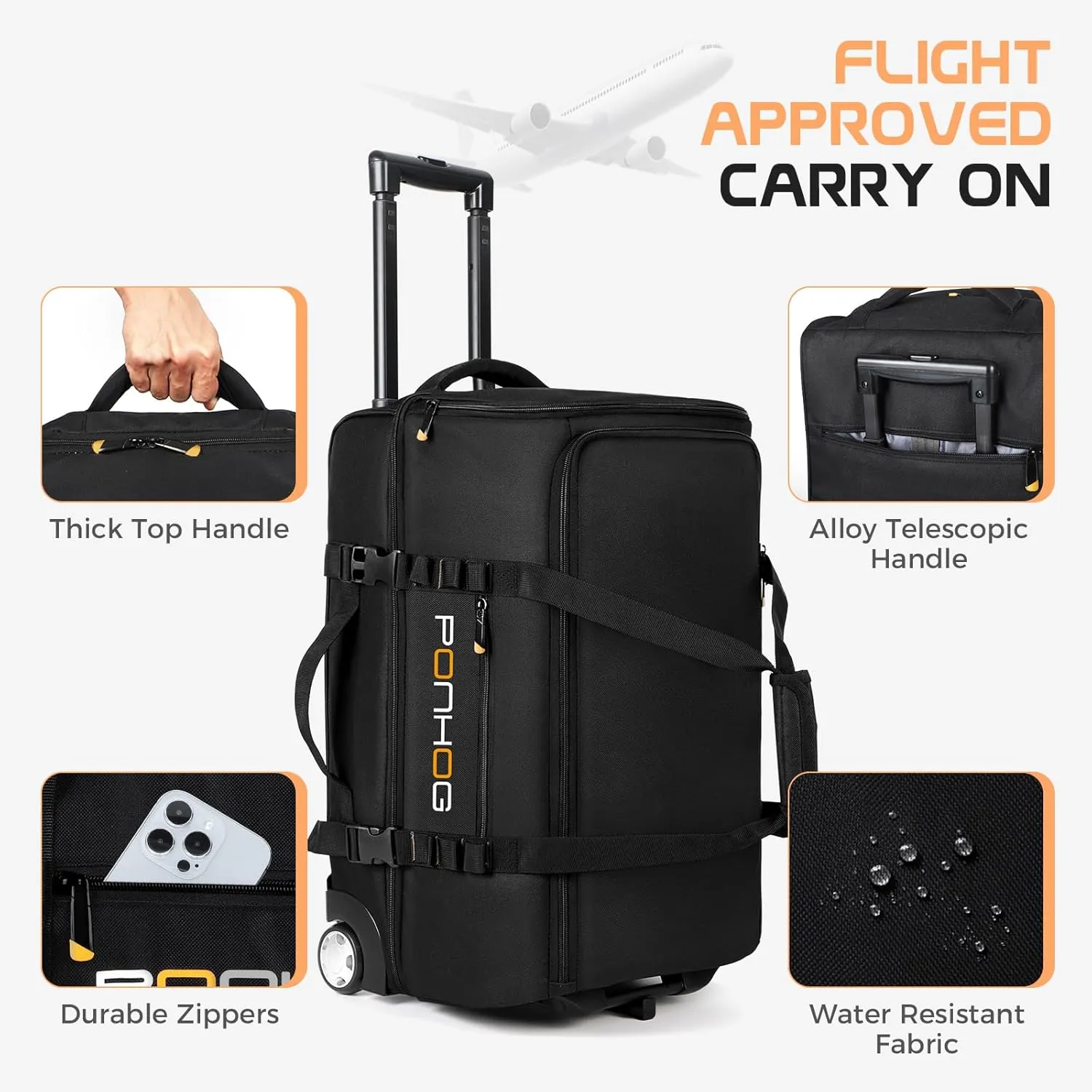 Rolling Duffle Bag With Wheels - 60L Large Wheeled Travel Duffel Bag with Shoe Compartment Water Resistant Duffle Bag for Traveling GYM Overnight Trip Weekender