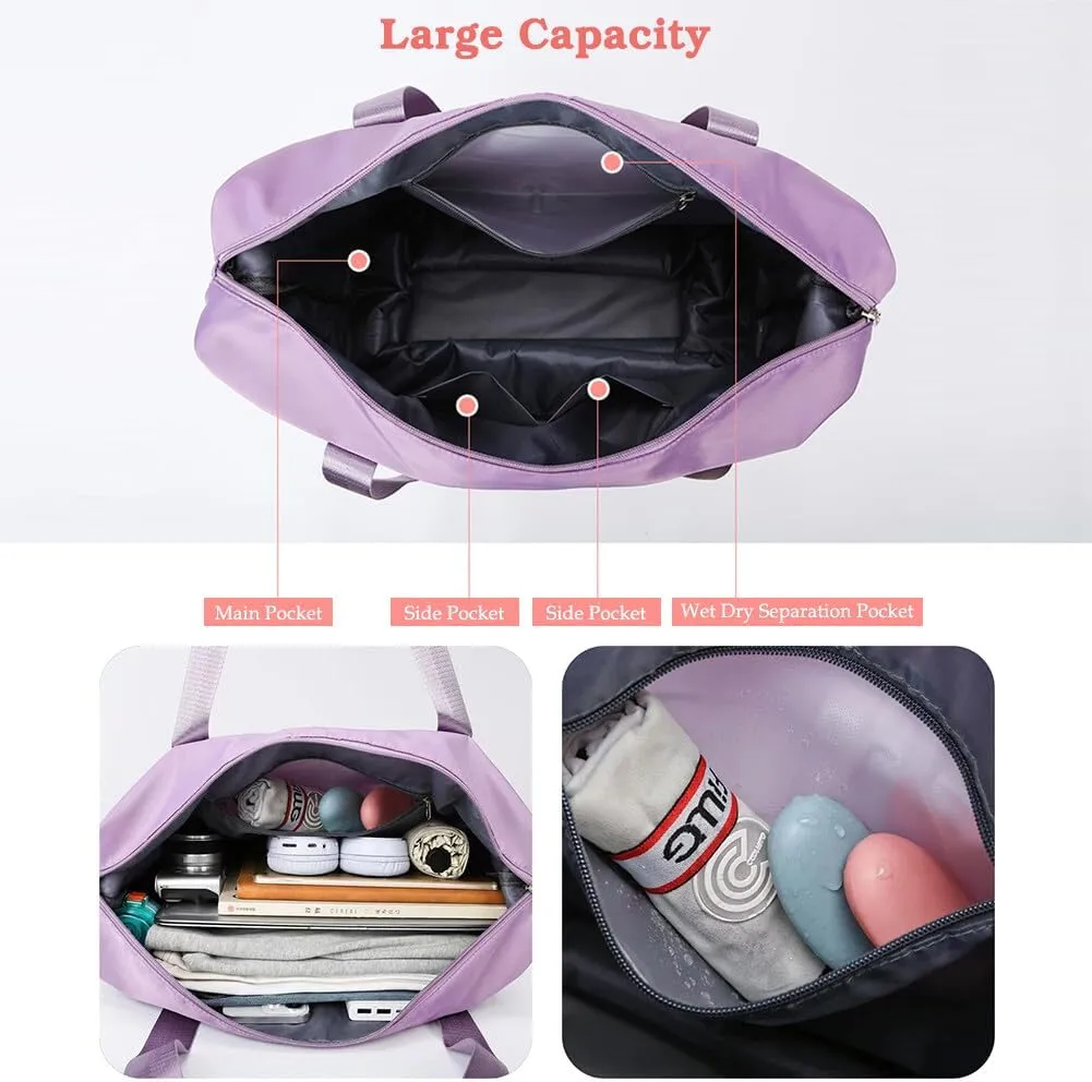 Rolling Duffle Bag with Wheels and Handle Foldable Travel Bag Expandable Carry on Bag with Detachable Casters Wheeled Weekender Bag for Women & Men - Dark Blue