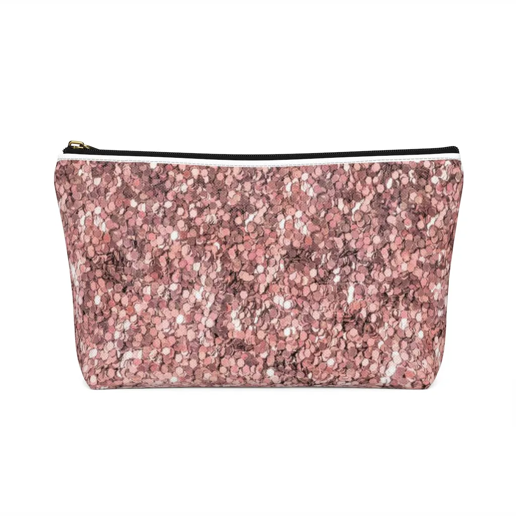 Rose Gold Accessory Pouch w T-bottom