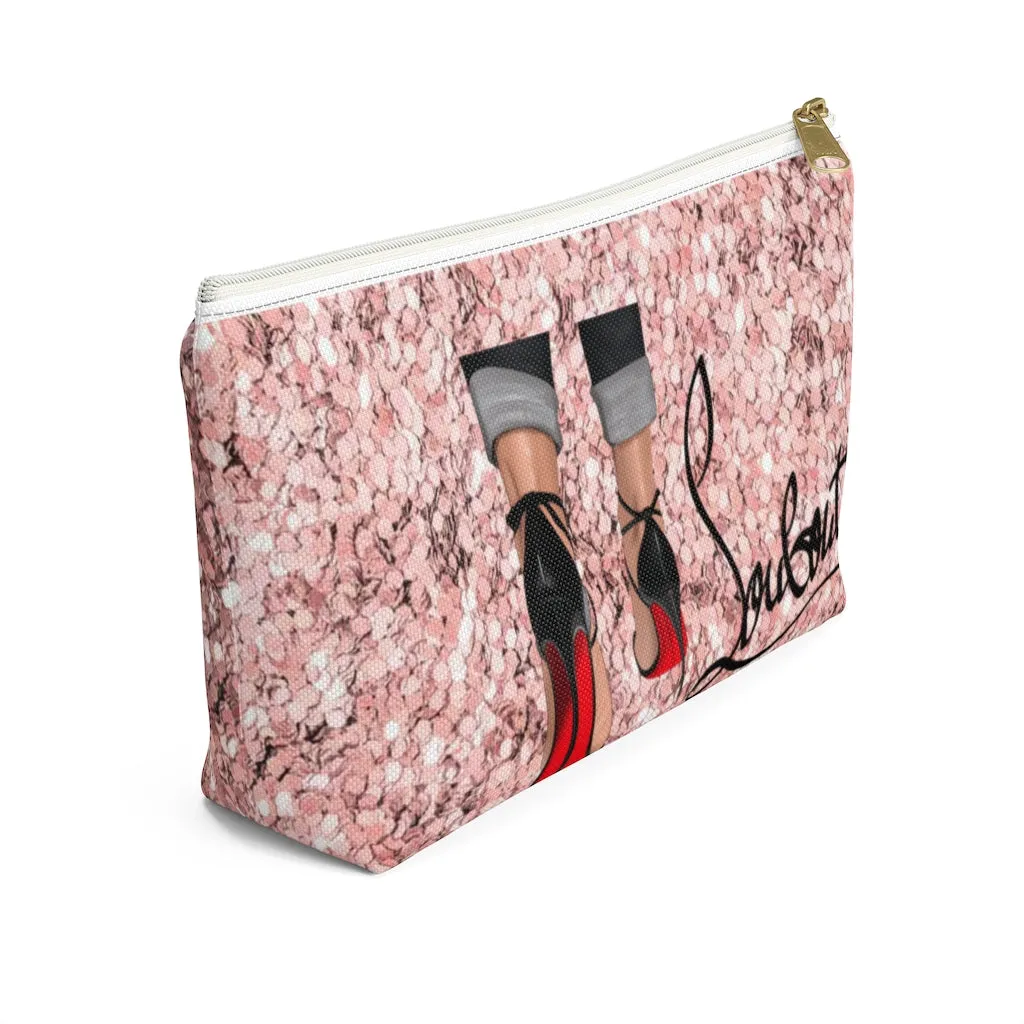 Rose Gold Accessory Pouch w T-bottom