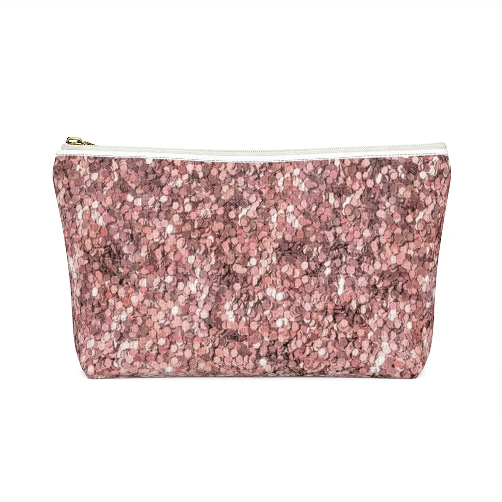 Rose Gold Accessory Pouch w T-bottom