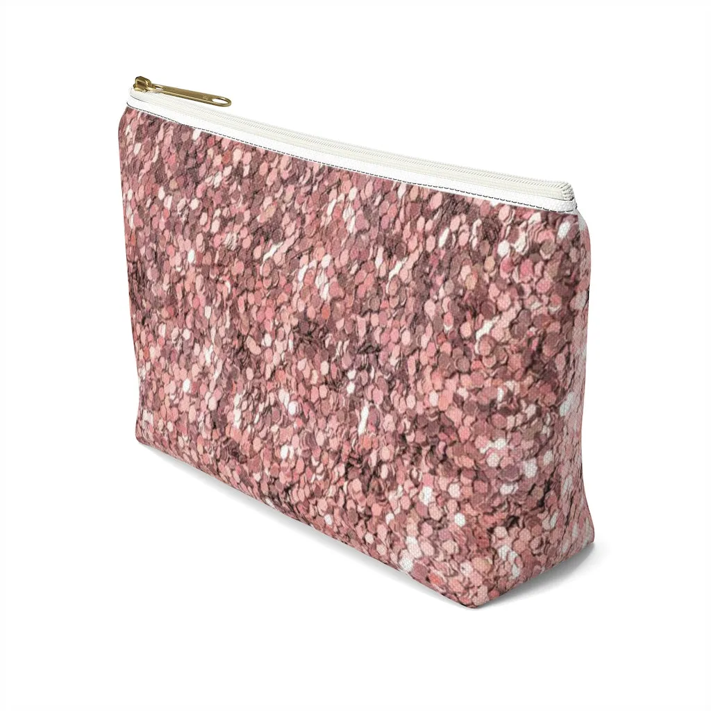 Rose Gold Accessory Pouch w T-bottom