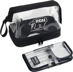 Rough Enough Large Clear Cosmetic Bag Toiletry Makeup Organizer with Detachable Brush Pouch Leakproof for Travel Essentials